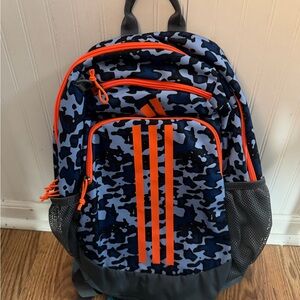Adidas Camouflage Backpack with Orange Accents